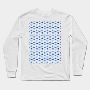 Blue fish pattern Long Sleeve T-Shirt